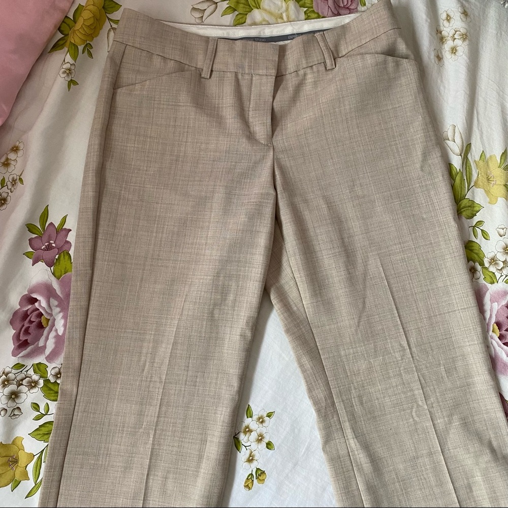 Express mid/low rise tan trousers